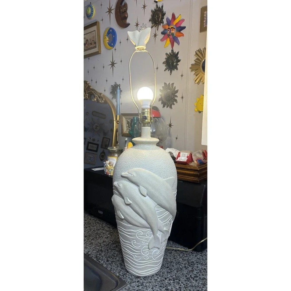 RARE 80s Dolphin Lamp 36